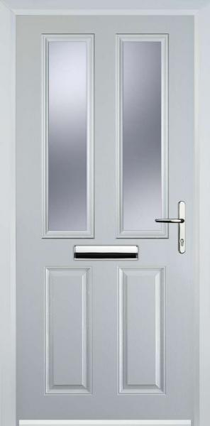 White 2 Panel 2 Square Composite Front Door