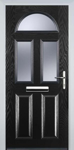 Black 2 Panel 2 Square 1 Arch Composite Front Door