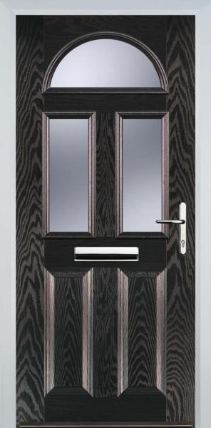 Black Brown 2 Panel 2 Square 1 Arch Composite Front Door