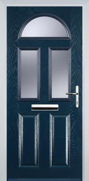 Blue 2 Panel 2 Square 1 Arch Composite Front Door