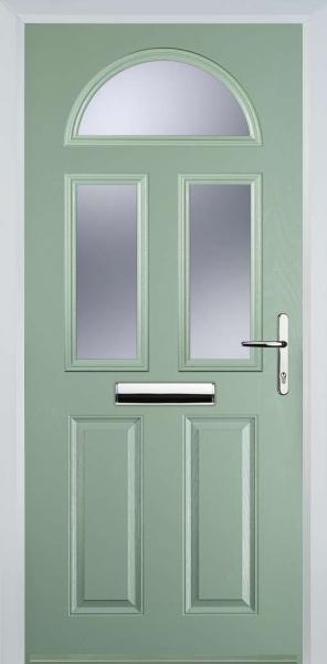 Chartwell Green 2 Panel 2 Square 1 Arch Composite Front Door