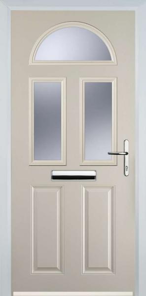 Cream 2 Panel 2 Square 1 Arch Composite Front Door