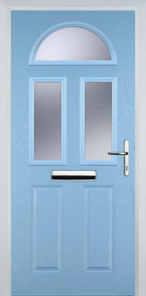 Duck Egg Blue 2 Panel 2 Square 1 Arch Composite Front Door