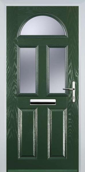 Green 2 Panel 2 Square 1 Arch Composite Front Door