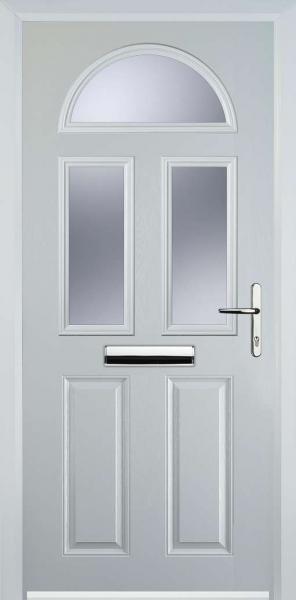 White 2 Panel 2 Square 1 Arch Composite Front Door