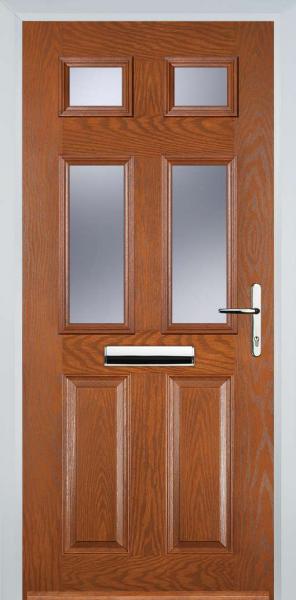 Oak 2 Panel 4 Square Composite Front Door