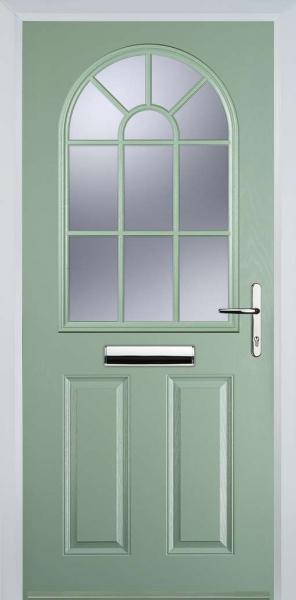 Chartwell Green 2 Panel Sunburst Composite Front Door