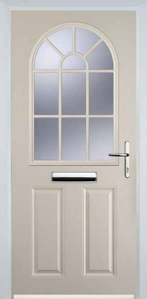 Cream 2 Panel Sunburst Composite Front Door