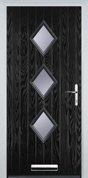 Black 3 Diamond Composite Front Door