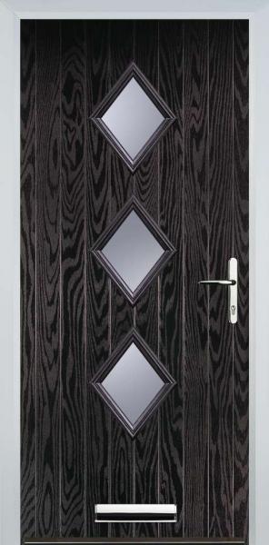 Black Brown 3 Diamond Composite Front Door