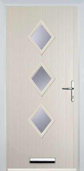 Cream 3 Diamond Composite Front Door