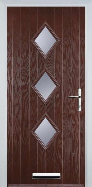 Dark Wood 3 Diamond Composite Front Door