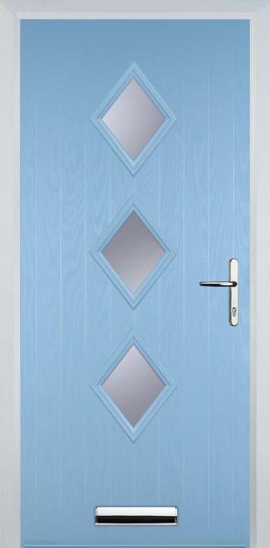 Duck Egg Blue 3 Diamond Composite Front Door