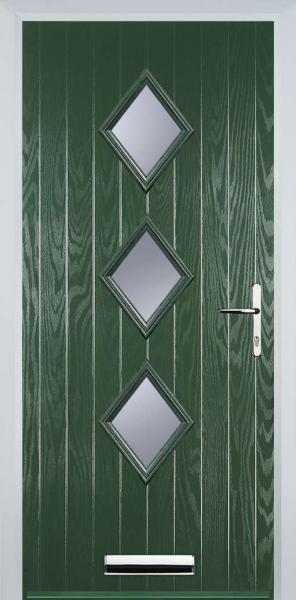 Green 3 Diamond Composite Front Door