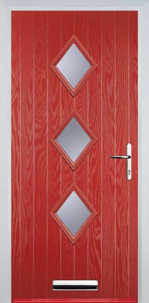 Red 3 Diamond Composite Front Door