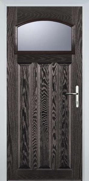 Black Brown 3 Panel 1 Square Composite Front Doors Composite Front Door