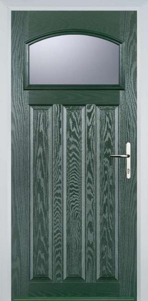 Green 3 Panel 1 Square Composite Front Doors Composite Front Door