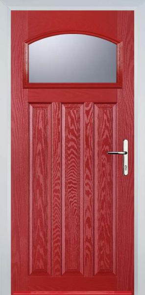 Red 3 Panel 1 Square Composite Front Doors Composite Front Door