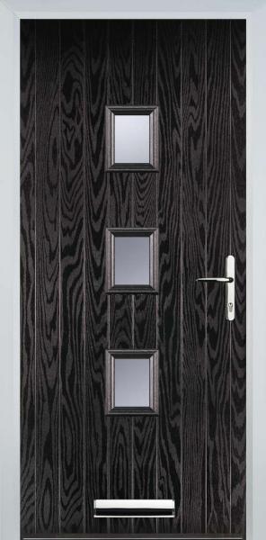 Black Brown 3 Square Composite Front Door