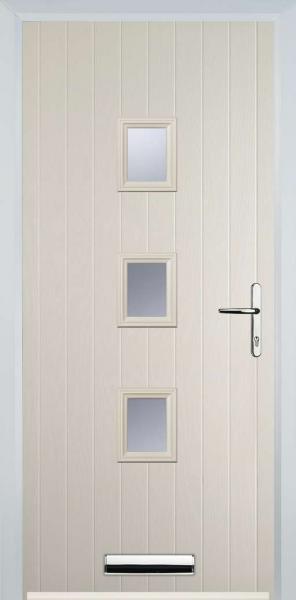 Cream 3 Square Composite Front Door