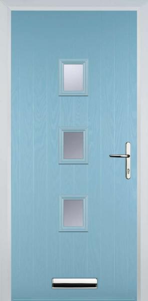 Duck Egg Blue 3 Square Composite Front Door