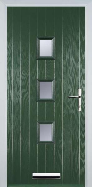 Green 3 Square Composite Front Door