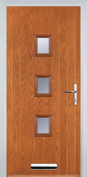 Oak 3 Square Composite Front Door