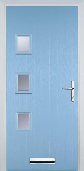 Duck Egg Blue 3 Square Left Composite Front Door