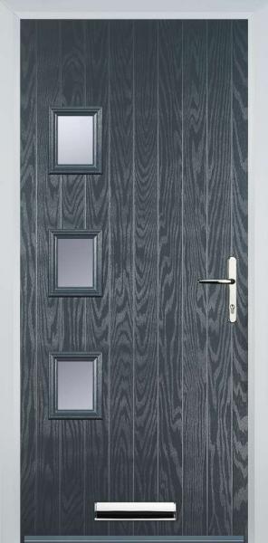 Grey 3 Square Left Composite Front Door