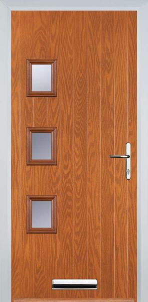 Oak 3 Square Left Composite Front Door