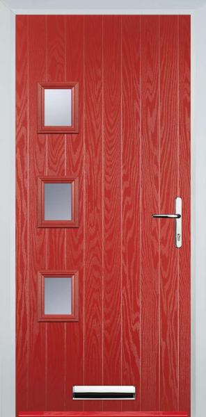 Red 3 Square Left Composite Front Door