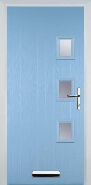 Duck Egg Blue 3 Square Right Composite Front Door