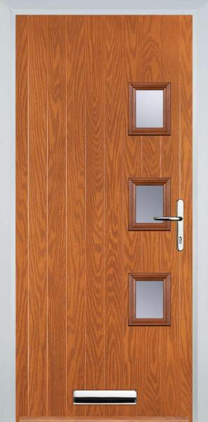 Oak 3 Square Right Composite Front Door