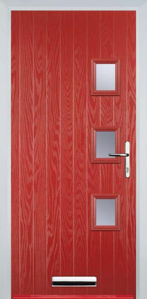 Red 3 Square Right Composite Front Door