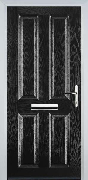 Black 4 Panel Composite Front Door