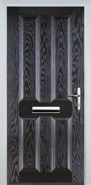 Black Brown 4 Panel Composite Front Door