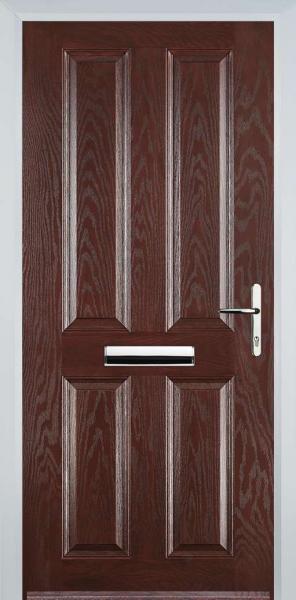 Dark Wood 4 Panel Composite Front Door