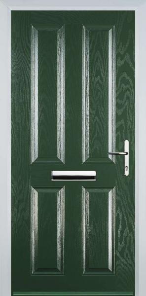 Green 4 Panel Composite Front Door