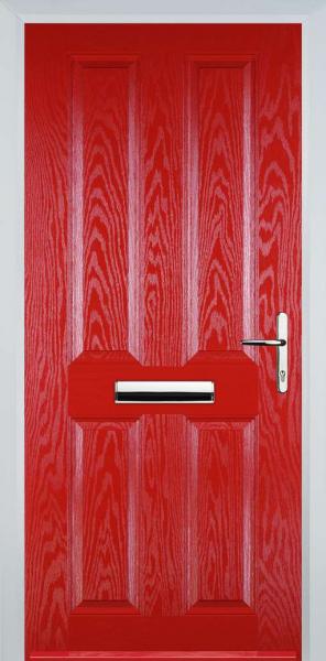 Poppy Red 4 Panel Composite Front Door