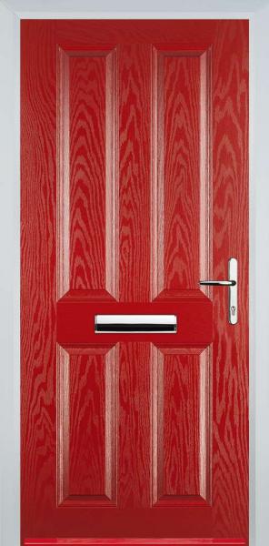 Red 4 Panel Composite Front Door