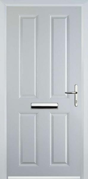 White 4 Panel Composite Front Door