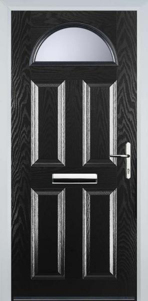 Black 4 Panel 1 Arch Composite Front Door