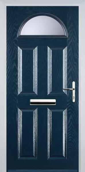 Blue 4 Panel 1 Arch Composite Front Door