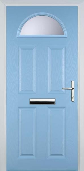 Duck Egg Blue 4 Panel 1 Arch Composite Front Door