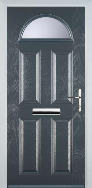 Grey 4 Panel 1 Arch Composite Front Door