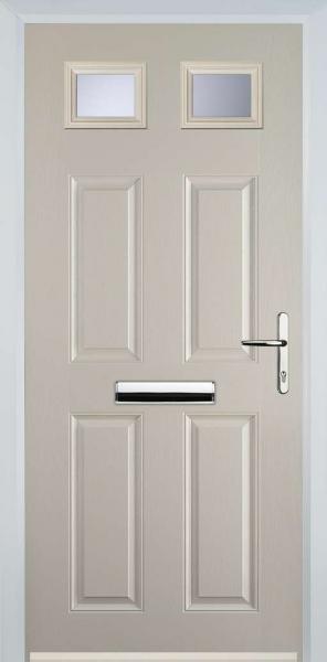 Cream 4 Panel 2 Square Composite Front Door