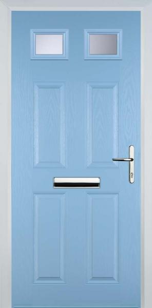 Duck Egg Blue 4 Panel 2 Square Composite Front Door