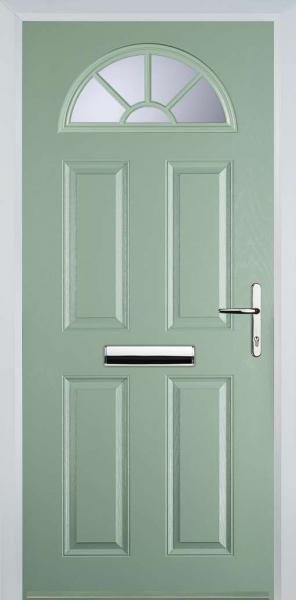 Chartwell Green 4 Panel Sunburst Composite Front Door