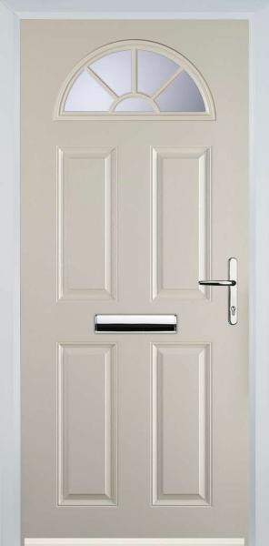 Cream 4 Panel Sunburst Composite Front Door