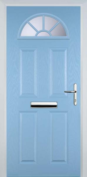 Duck Egg Blue 4 Panel Sunburst Composite Front Door